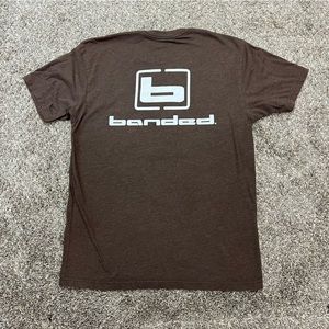Banded shirt mens small brown short sleeve logo graphic hunting outdoors‎